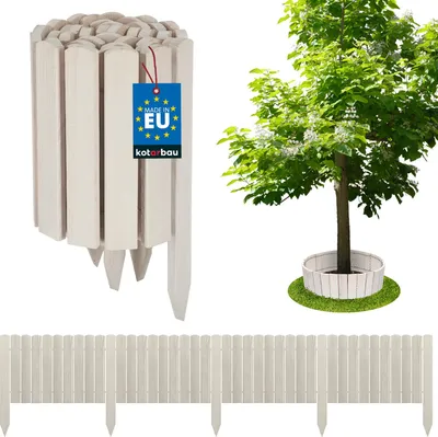 Immagine prodotto di KOTARBAU® Staccionata in Legno per Giardino 200x30cm Recinzione Giardino Esterno in Legno Bianco Steccato per Giardino