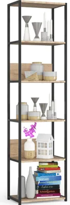 Produktbild von Industrielles Regal Schwarz 50 cm Sonoma Eiche 6 Regalböden B50xH32xT192 cm