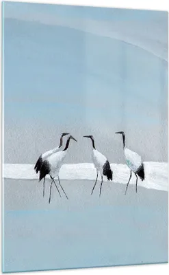 Produktbild von Bilder auf glas - Einteilig - Vögel Kraniche Natur - 70x100cm - Glasbilder - Wandbilder - Bilder - zum Aufhängen bereit - Wanddekoration aus Glas - Glas Bilder - Wandbild auf Glas - GPA70x100-4921
