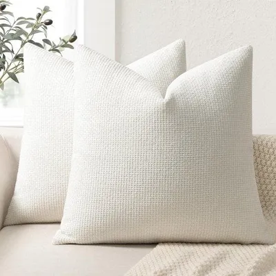 Obrázek produktu pro Sada dvou povlaků na polštáře Unyqoos® z plyše – 45 x 45 cm, měkké dekorativní povlaky na polštáře do obývacího pokoje, na pohovku a do ložnice