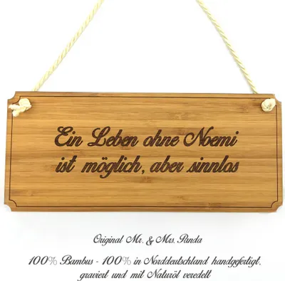 Produktbild von Mr. & Mrs. Panda Wegweiser Noemi - Geschenk, Schild, Graviert, Geschenkidee, Shabby, Türschild, Hinweisschild, wandtafel, Werbeschild, Landhaus