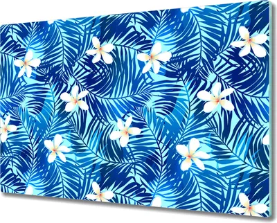 Produktbild von Glas Schneidebrett Herdabdeckplatten Schneideplatten - 80x52 cm - Frangipani Blume