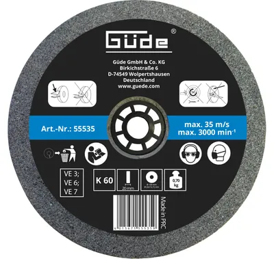 Produktbild von GÜDE Schleifscheibe Ersatzscheibe 150x20x32 mm K60 für GDS 150-15 / GKS 150-25