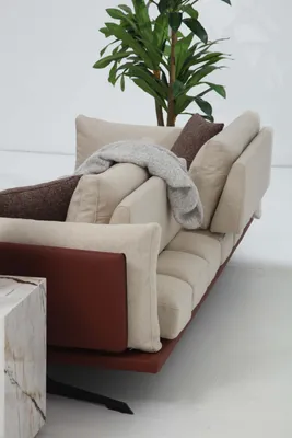 Obrázek produktu pro Třímístná pohovka Třímístná látková béžová moderní design obývacího pokoje