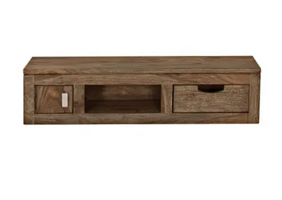 Image de MASSIVMOEBEL24 | Étagère murale 84x25 Palissandre huilé Gris taupe NATURE GREY #060