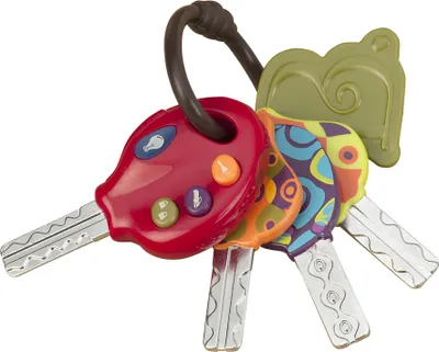Image de B. toys LucKeys, clés de jeu, 4 clés texturées, rouge