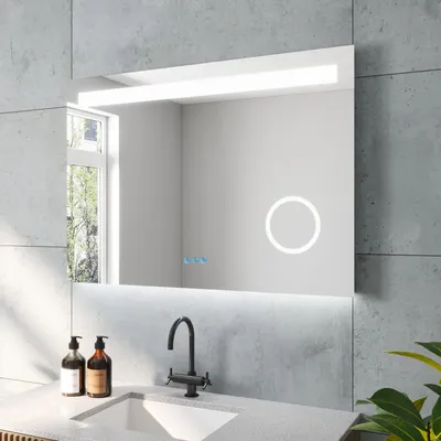 Produktbild von Badzimmerspiegel Badspiegel Led Spiegel mit Beleuchtung Bluetooth Kosmetikspiegel Beleuchtet 100x70 cm Lichtspiegel Wandspiegel mit Touchschalter kaltweiß Beschlagfrei