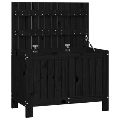 Immagine prodotto di Contenitore da Giardino Nero 76x42,5x54 cm Legno Massello Pino