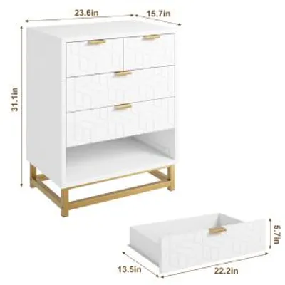 Produktbild von Sideboard Mehrzweckschrank Aufbewahrungsschrank Beistellschrank mit Türen in Weiß