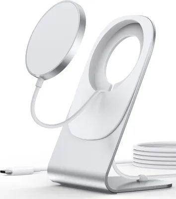 Obrázek produktu pro Choetech T517-F MagSafe bezdrátová nabíječka 15W + stojan, stříbrný
