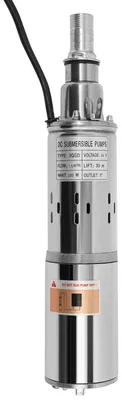 Produktbild von Solarbetriebene Tauchpumpe für Tiefbrunnen - 24 V - 200 W - 30 m Förderhöhe - 1,5 m³/h Fördermenge - Edelstahl
