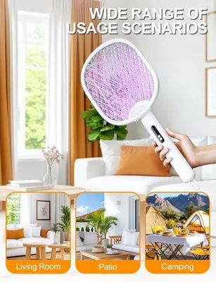 Obrázek produktu pro Elektrický odpuzovač hmyzu 4000V - Pro hubení komárů a much - Praktický, bezpečný a účinný pro použití doma, na zahradě, v kempu a na oslavách