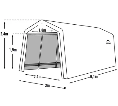 Zdjęcie produktu dla Shelter Logic foliowy garaż, namiot pastwiskowy "In-A-Box", 300 x 610 cm beżowy 18,3 m²