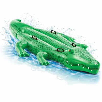 Produktbild von XXL Aufblasbare Luftmatratze Schwimmring Tier – Großer Tier Schwimmreifen Pool, Strand & See – Wasserspielzeug Erwachsene & Kinder (XXL Krokodil)