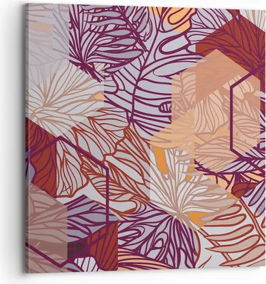 Produktbild von Bild auf Leinwand - Leinwandbild - Blatt Pflanze Blume - 70x70cm - Wand Bild - Wanddeko - Wandbilder - Leinwanddruck - Bilder - Kunstdruck - Wanddekoration - Leinwand bilder - Wandkunst - AC70x70-3865