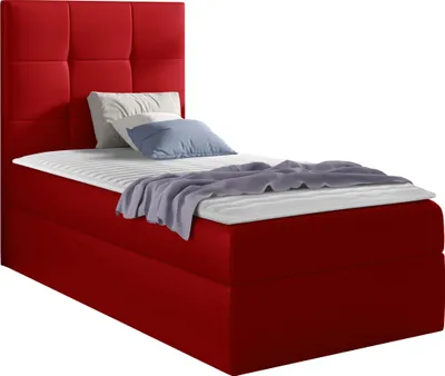 Produktbild von MIRJAN24 Boxspringbett Mini 2, Einzelbett mit Bettkasten für die Bettwäsche, mit Topper und Kopfteil (Soft 010, Größe: 80x200 cm, Seite: Links)