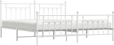 Obrázok produktu pre vidaXL Posteľný rošt s čelom a nohami kovový biely 200x200 cm