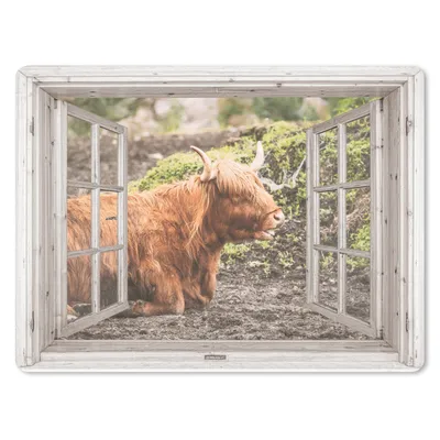 Produktbild von MuchoWow® Mauspad Mousepad Schottischer Highlander - Durchblick - Tier - Natur 23x19 cm - Mousepads - Maus Mat - Pad - Mausunterlage - Schreibtischunterlage - Mauspad