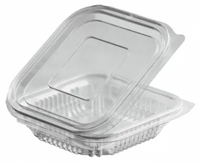 Produktbild von 100x Rechteckbecher klar mit Deckel 125 ml (PET)