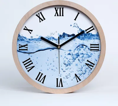 Produktbild von Holzuhr 25fi cm wanduhr - schwarze Spitzen - Wasser