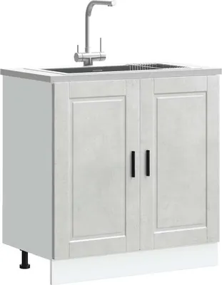 Produktbild von Design Spülenunterschrank Porto Betongrau 80x46x81,5 cm Holzwerkstoff, Küchenschränke 2024 Neu
