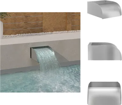 Produktbild von vidaXL Wasserfall 30x34x14 cm Edelstahl 304 - Brunnen & Wasserfälle
