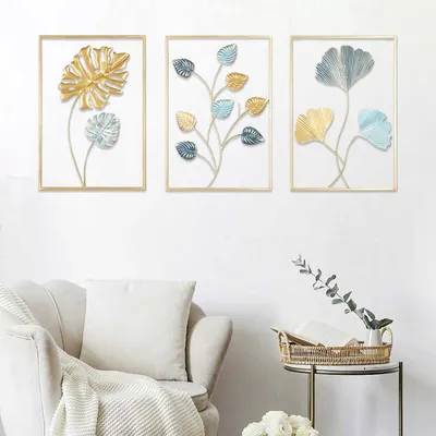 Metall-Wanddeko Gold, 43x30 cm, modern, minimalistisch