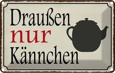 Produktbild von vianmo Blechschild 12x18 cm draußen nur Kännchen Kaffee Essen Trinken