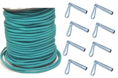 Produktbild von 15 Meter Expanderseil  Ø 8 mm GRÜN + Seilendverschlüsse mit Simplexhaken