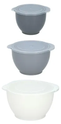 Produktbild von alpina Rührschüssel Set - 3 Stück - Schüsseln mit Deckel - Inhalt 1,2, 2 und 3,4 Liter
