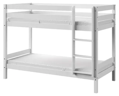 Produktbild von Masseno Etagenbett SVENO 90x190 cm mit Rausfallschutz, Kinderbett mit Leiter für Mädchen und Jungs, Stockbett,Weiß
