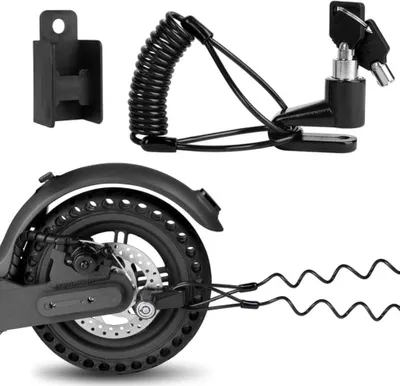 Produktbild von Fahrradschloss mit Scheibenbremsschloss und Kabel 130 cm schwarz