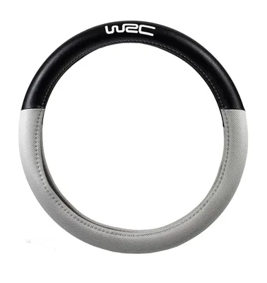 Produktbild von WRC 007381, Lenkradabdeckung, Schwarz, Silber, Kunstleder, Einfarbig, 35 cm, 38 cm