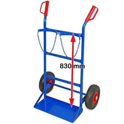 Produktbild von Flaschenkarre für 2 Gasflaschen 10, 20 oder 40 Liter, Tragkraft 100 kg, blau