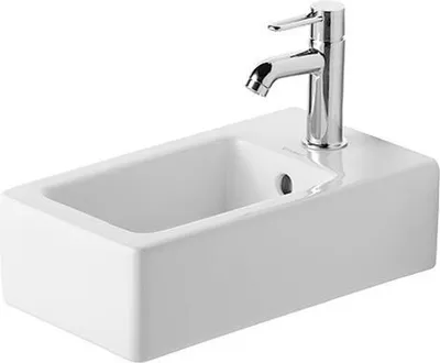 Obrázok produktu pre Duravit umývadlo s ručným umývaním VERO s prepadom, stolička s otvorom na batériu, 250 x 450 mm, 1 otvor na batériu biela