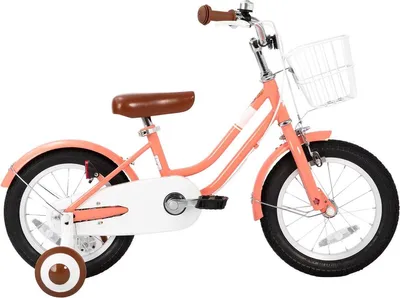 Produktbild von Kinderfahrrad 14 Zoll (35,6 cm) – Mit Stützrädern, Korb, Schutzblechen & Kettenschutz – Rosa
