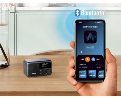 Immagine prodotto di MEDION S66822 Mini radio DAB+ portatile con Bluetooth (batteria ricaricabile fino a 6,5 ore, piccolo display a colori oscurabile, antenna telescopica, sleep timer, sveglia, snooze, AUX, USB-C) nero