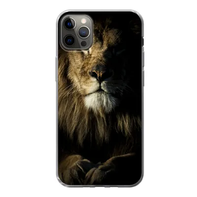 Produktbild von MuchoWow® Handyhülle Schutzhülle Hülle für iPhone 13 Pro Max Löwe - Licht - Schwarz Silikon Softcase Handy Hülle - Mobiltelefon