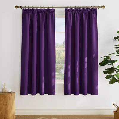 Produktbild von Verdunkelungsgardinen mit Kräuselband 2er Set H 175 x B 140 cm Violett