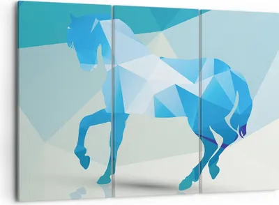 Produktbild von Bild auf Leinwand - Leinwandbild - Pferd Illustration modern Grafik - 105x70cm - Wand Bild - Wanddeko - Leinwanddruck - Bilder - Kunstdruck - Leinwand bilder - Wandkunst - CE105x70-2814