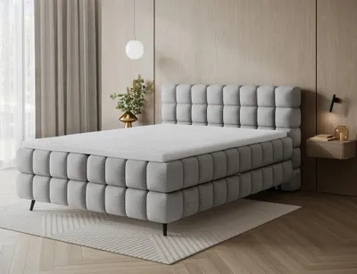 Obrázek produktu pro Boxspringová postel 140x200 SARVIRO - světle šedá