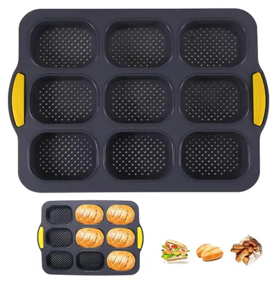 Silikon-Backform für 9 Baguettes, antihaftbeschichtet, 23,8x34,5 cm
