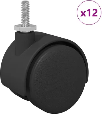 Obrázok produktu pre Kolieska 12 pcs Čierna 40,1 x 37,8 mm PP a železo