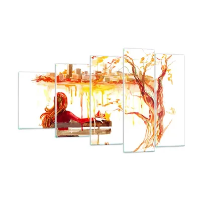Produktbild von Bilder auf glas - Weiblich städtisch quadrat natur - 100x60cm - Glasbilder - Wandbilder - Kunstdruck - zum Aufhängen bereit - Wanddekoration aus Glas - Glas Bilder - Wandbild auf Glas - GEG100x60-2978