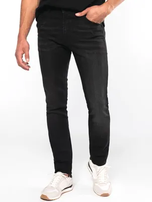 Produktbild von Kariban Herren Jeans Hose Basic Stretch Jeanshose Regular Fit Denim, Größe:38, Farbe:Black Rinse