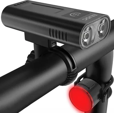 Obrázek produktu pro Přední a zadní světla na kolo, 6400 mAh, USB-C, nabíjecí cyklistické světlo, velmi jasné, 2400 lumenů, vodotěsné LED cyklistické přední a zadní světlo