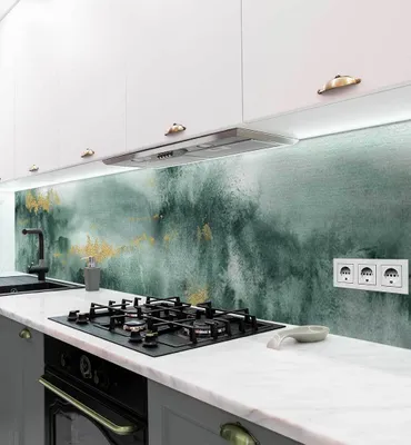 Produktbild von Küchenrückwand selbstklebend Marmor Moos Spritzschutz Folie 220 x 60cm
