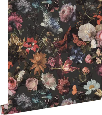 Obrázek produktu pro ESTAhome tapeta květiny tmavě šedá 53 cm x 10,05 m