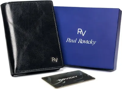 Obrázek produktu pro Rovicky pánská peněženka z přírodní kůže černá RFID 13x9,5 cm