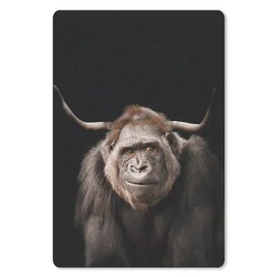 Produktbild von MuchoWow® Mauspad Mousepad Gorilla - Schwarz - Tier 18x27 cm - Mousepads - Maus Mat - Pad - Mausunterlage